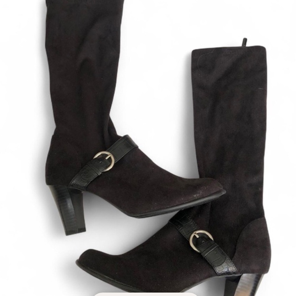 Black Stack Heel Women’s Boots Size 8